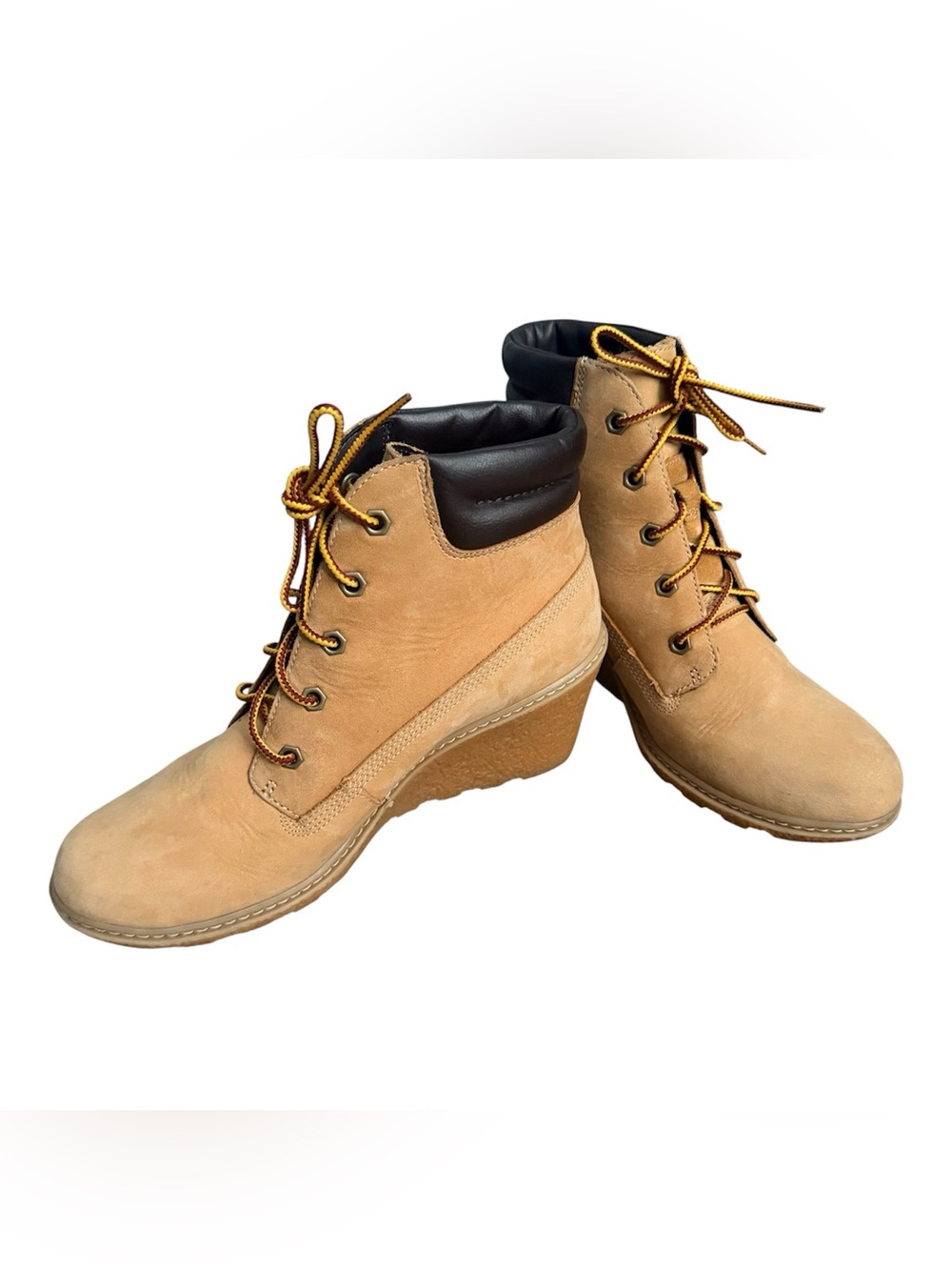 TIMBERLAND Women’s Glancy Wedge Boots Wheat Nubuck 8251A Size 7